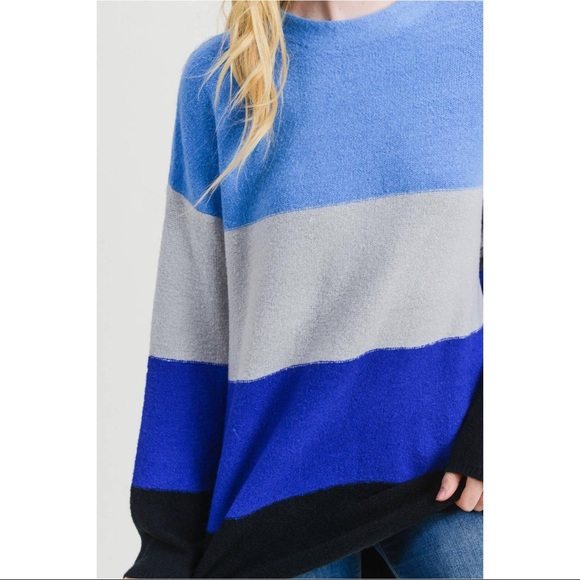 Colorblock Mock Neck Oversized Sweater - Picture 4 of 4